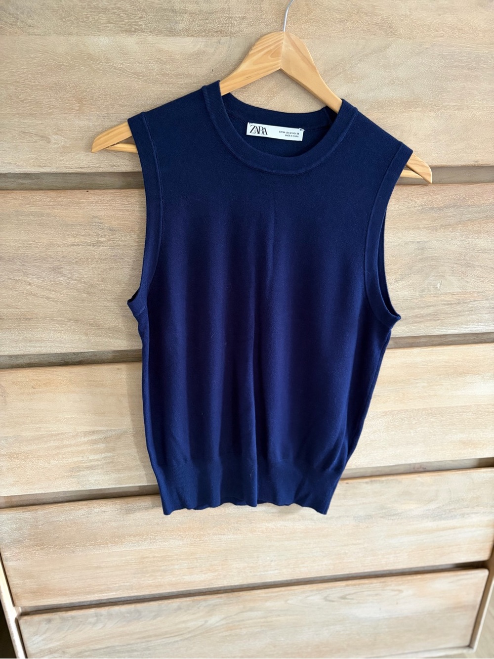 Zara Deep Navy Sleeveless Knit Tank/Vest